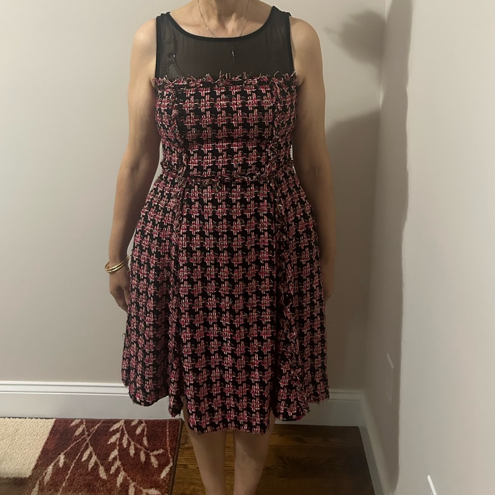 Vintage Kate Spade tweed Black and Pink Dress
